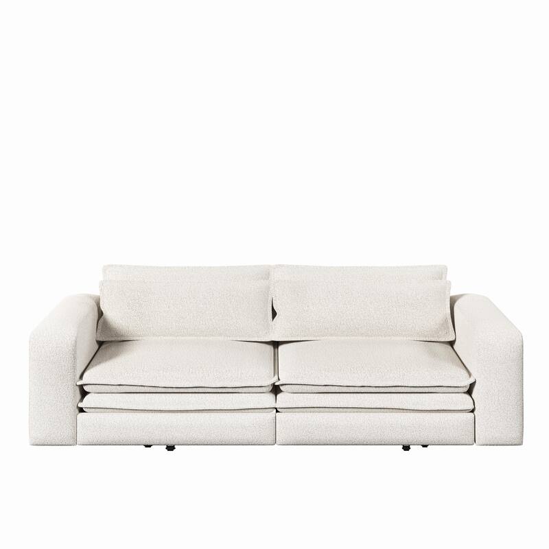 GDFStudio - Teddy 93" 3-in-1 Convertible Sleeper Sofa with 2 Lumbar Pillows