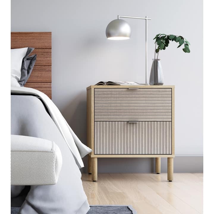 Merk Brown Nightstand 2 Drawers