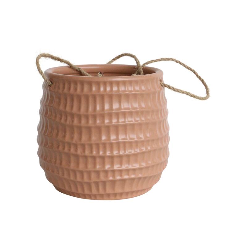 Sagebrook Home Neutral Textured Ceramic Hanging Planter