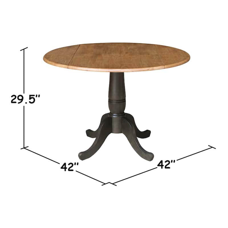 42 in. Round Dual Drop Leaf Dining Table