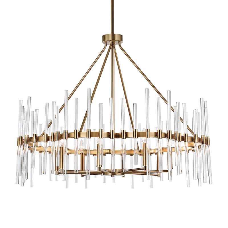 8-Light Scalloped Center Ring Ceiling Chandelier - 38.75"