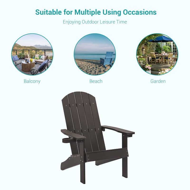 Bonosuki 2pcs Patio Adirondack Chair with Big Armrests Fire Pit Chair