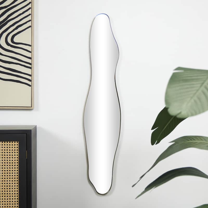 Metal Slim Abstract Wavy Room Wall Mirror - CosmoLiving by Cosmopolitan