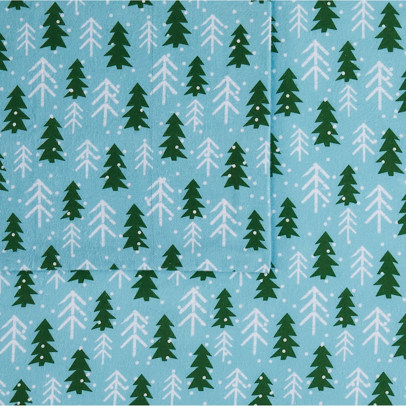 Truly Soft Printed and Solid Cotton Flannel 4 Piece Sheet Set
