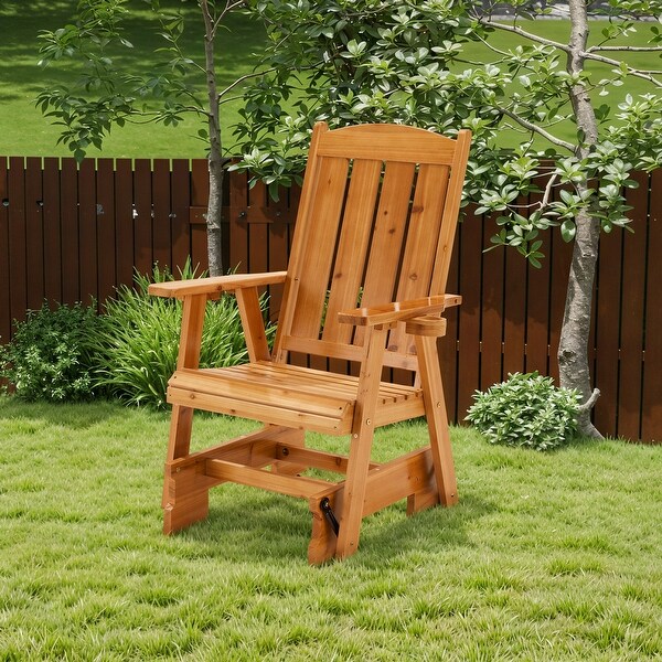 SLIDE-SIDETOP50　S-ST50 leiri hygge store EROMMY Outdoor Wooden Glider Rocker Chair, High Backrest