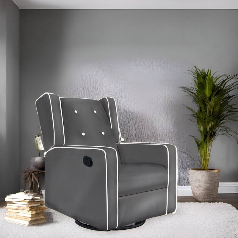 360° Swivel Glider Rocker Recliner - Nursery Chair for Breastfeeding & Maternity, Plush Cushions & Gentle Rocking Motion