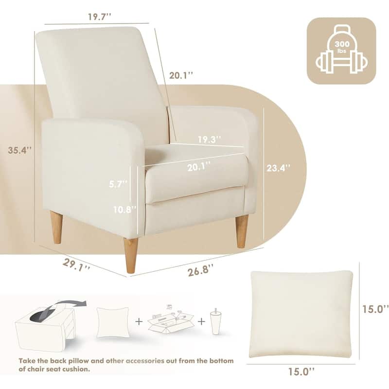 Fabric/Leather Modern Accent Chairs with Lounge Seat