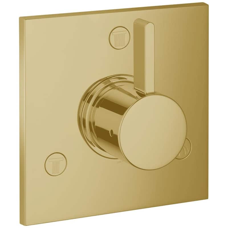 Hansgrohe Ecostat Square Trio/Quattro Diverter Trim - Less Valve - Brushed Gold Optic