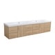 preview thumbnail 15 of 17, Prismella 60" 72" 84" Wall-Mount Double Sink Bathroom Vanity in Oak with Top