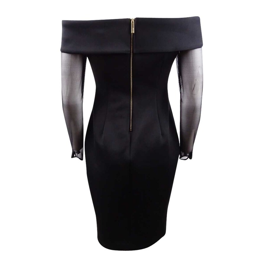 calvin klein black off the shoulder dress