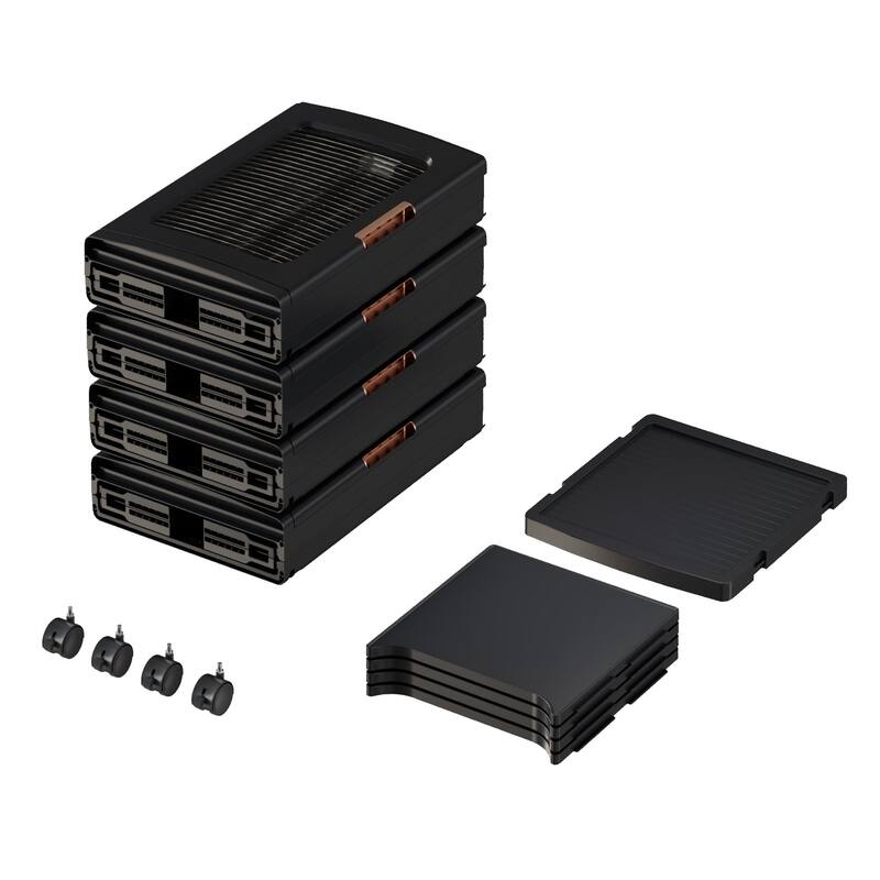 Javlergo 65" Narrow Tall Storage Bin 4 Tier Foldable Kitchen Storage Cabinet Organizer Freestanding Kitchen Pantry