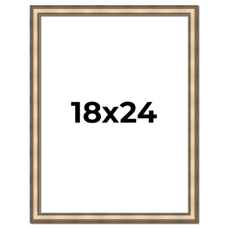 18x24 Frame Gold Solid Wood Shadow Box Width 1.5 Inches | Interior Frame Depth 2 3/8 Inches