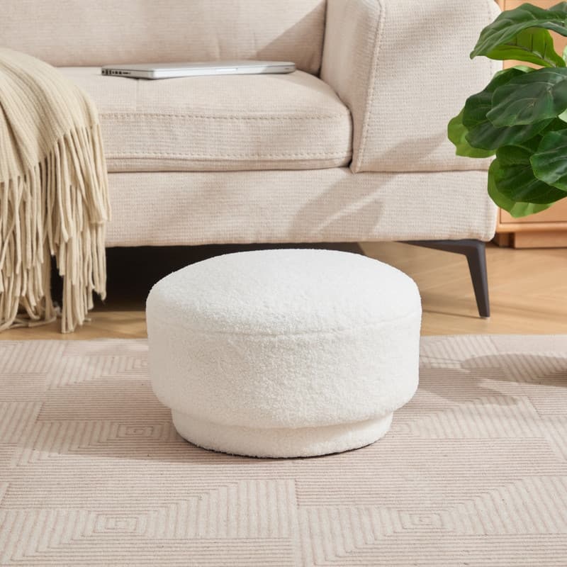 Modern Teddy Upholstered Mushroom Shape Ottoman