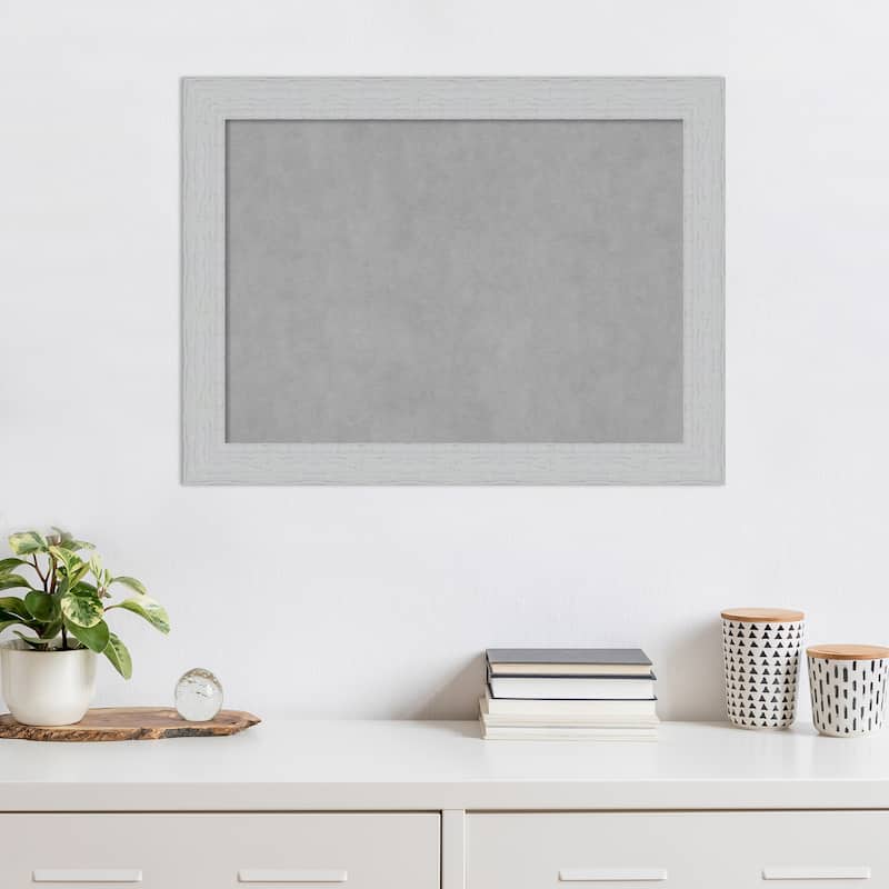 Amanti Art Shiplap White Framed Magnetic Board