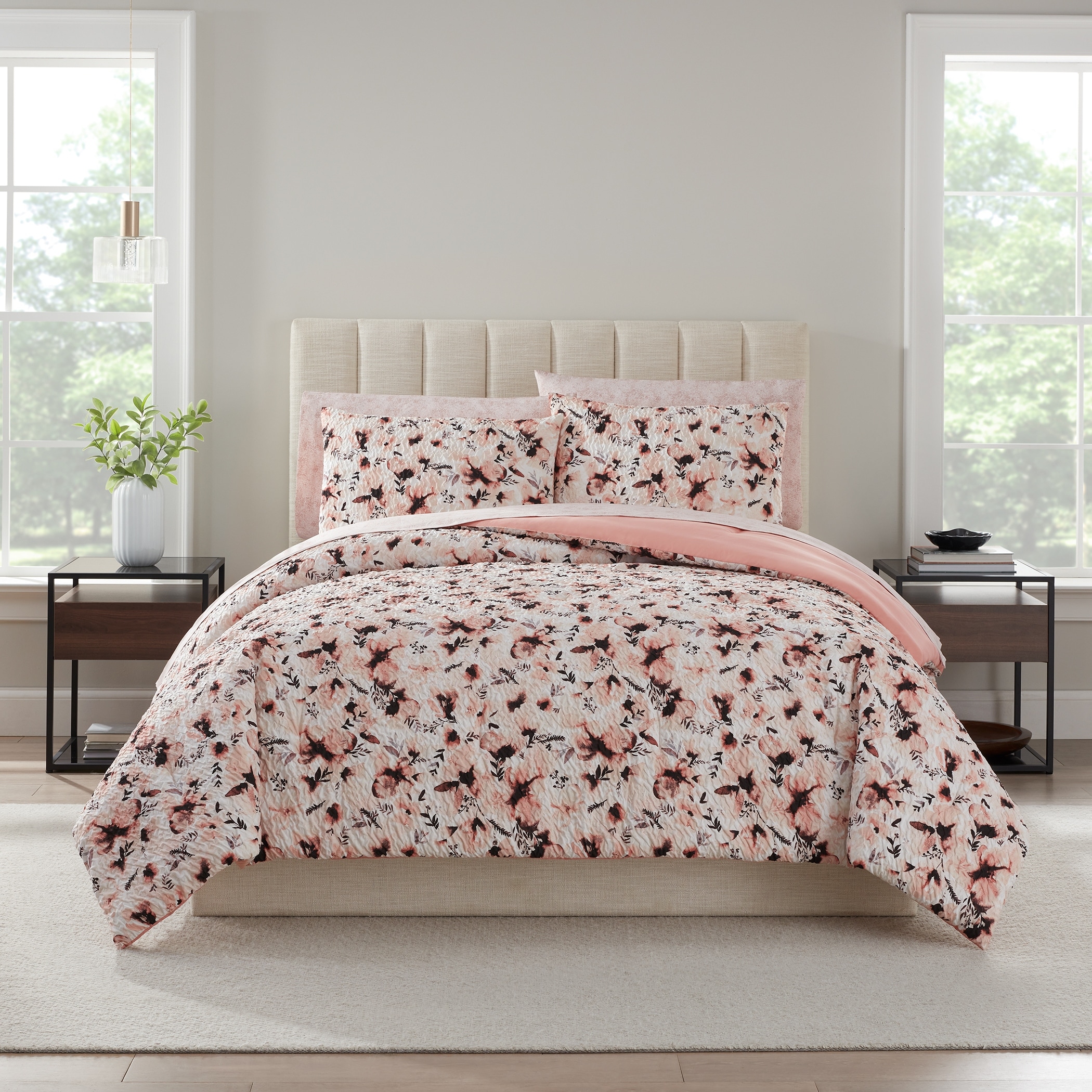 Nine West Nora Floral Printed Texture Bedding Set On Sale Bed Bath Beyond 39046928