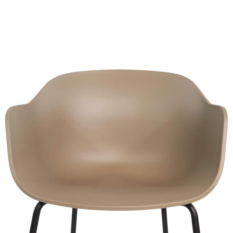 Furnish Theory Curve-K ML Indoor/Outdoor Dining Armchairs Arm Chairs w Polypropylene Shell & Powder-Coated Steel Legs (Set of 2)