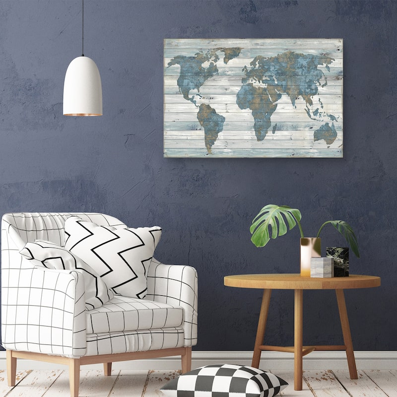 World on Wood by Jamie MacDowell Canvas Art Print