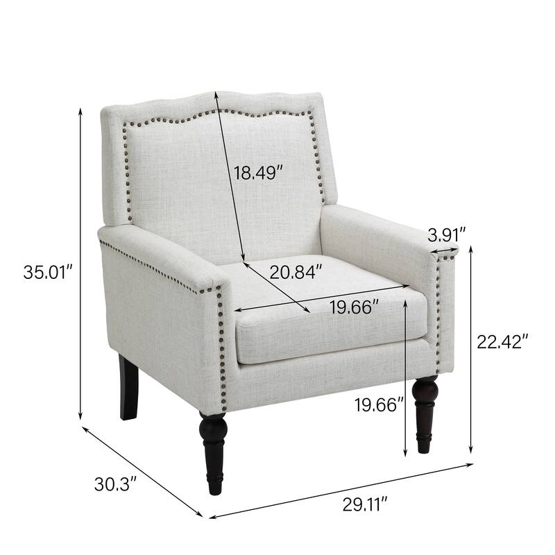 Upholstered Armchair with Nailhead Trims Accent Chair