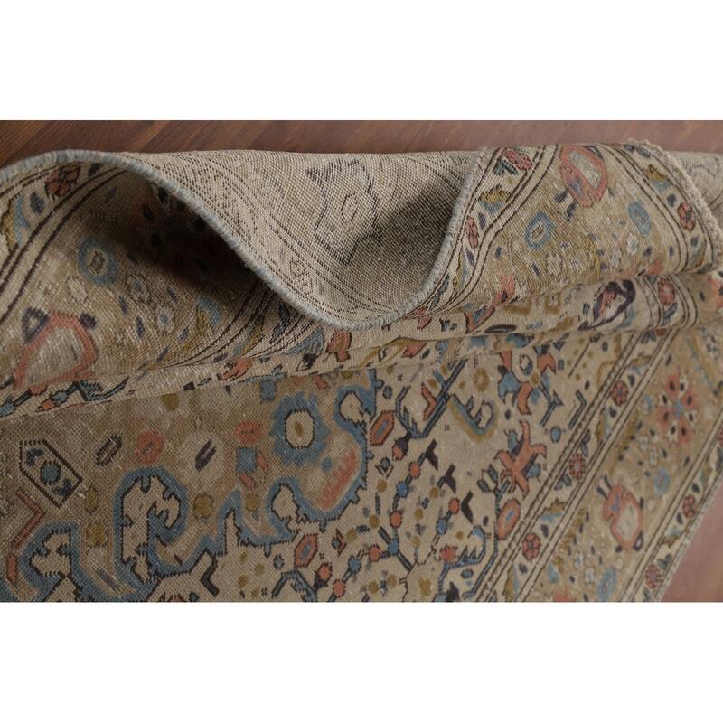 Geometric Tabriz Persian Area Rug Hand-Knotted Bedroom Wool Carpet - 6'7"x 9'5"