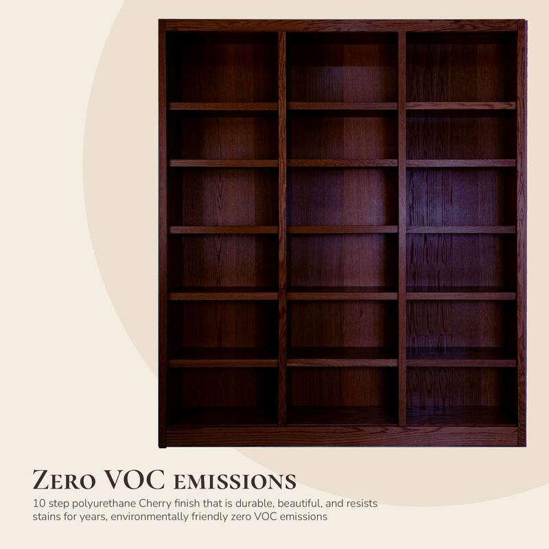 Concepts in Wood Bookshelf, 18 Shelf, Triple Wide, 84 inch Tall