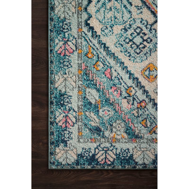 Alexander Home Vintage Boho Diamond Medallion Distressed Rug