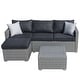 preview thumbnail 13 of 19, 3-piece Patio Furniture Sets Resin Wicker Outdoor Sectional Sofa Chat Set