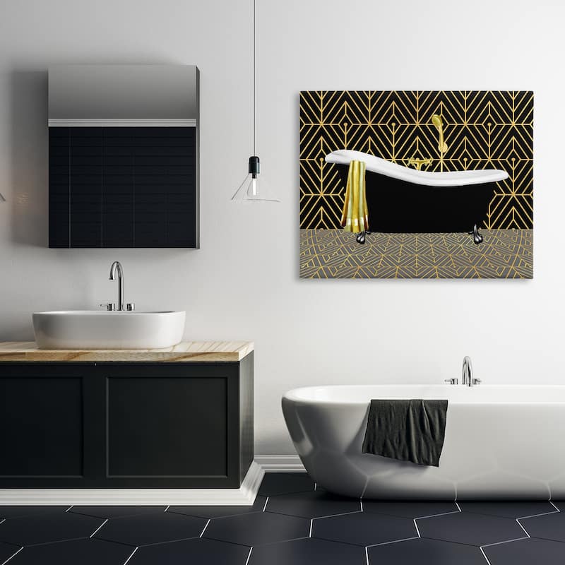Stupell Deco Patterned Bathtub Canvas Wall Art Design By Conrad Knutsen