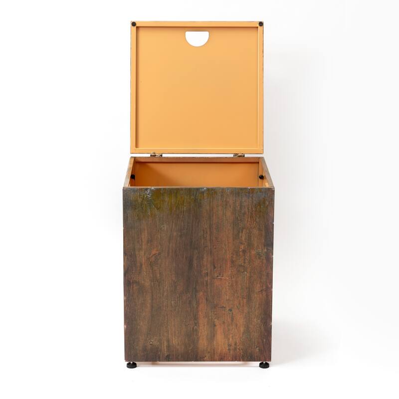 Anmytek Imitation Wood Grain Propane Tank Cover, Rustic Farmhouse Outdoor Patio Heater Tank Enclosure with Hinged Lid