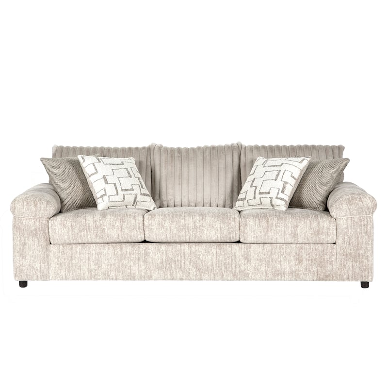 Roundhill Furniture Nason Wide Wale Corduroy Sofa, Loveseat, and Cuddle Chair Set