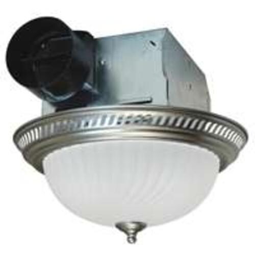 Air King DRLC702 Round Bath Fan with Light, 70 CFM, Nickel
