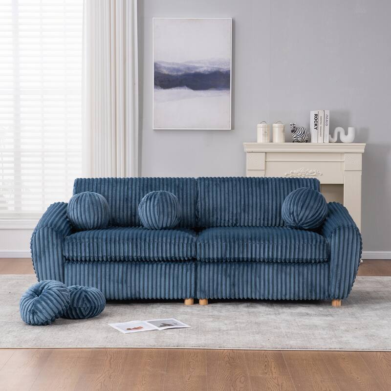 84in Corduroy Sectional Love Seat Couch
