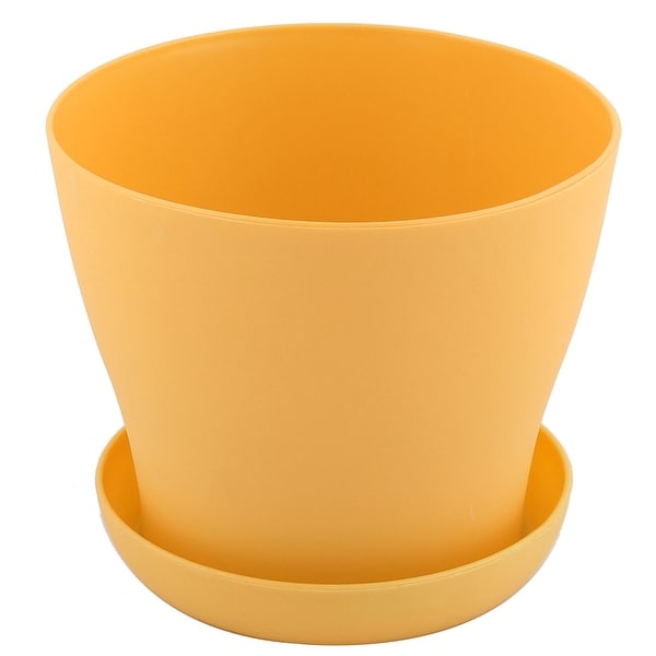 Plastic Round Desktop Decor Succulent Plant Holder Flower Pot Tray Dark Orange