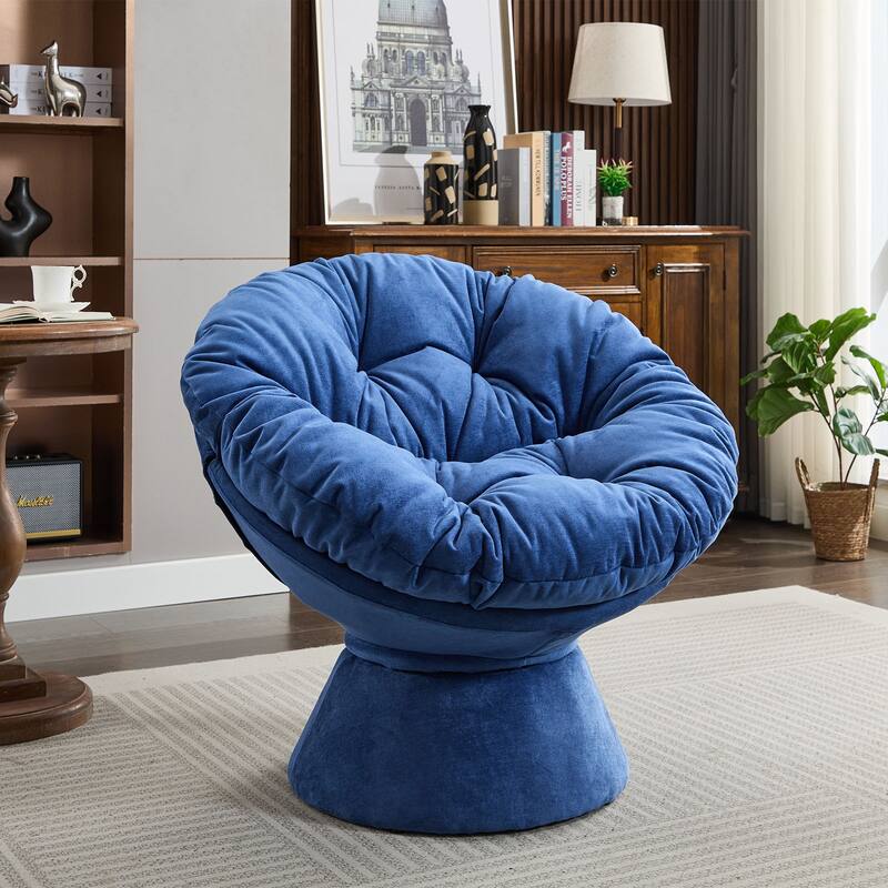 Chenille Swivel Barrel Chair for Living Room