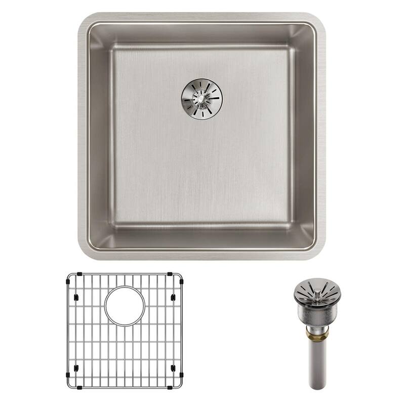 Elkay ELUHH1616TPDBG Lustertone Iconix 18-1/2" Undermount Single Basin - Stainless Steel - Stainless Steel