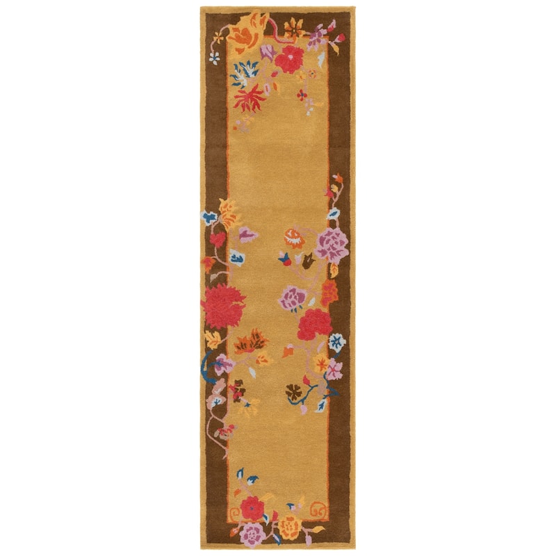 SAFAVIEH Handmade Metro Zornica Wool Rug - Gold/Brown - 2'3" x 8' Runner