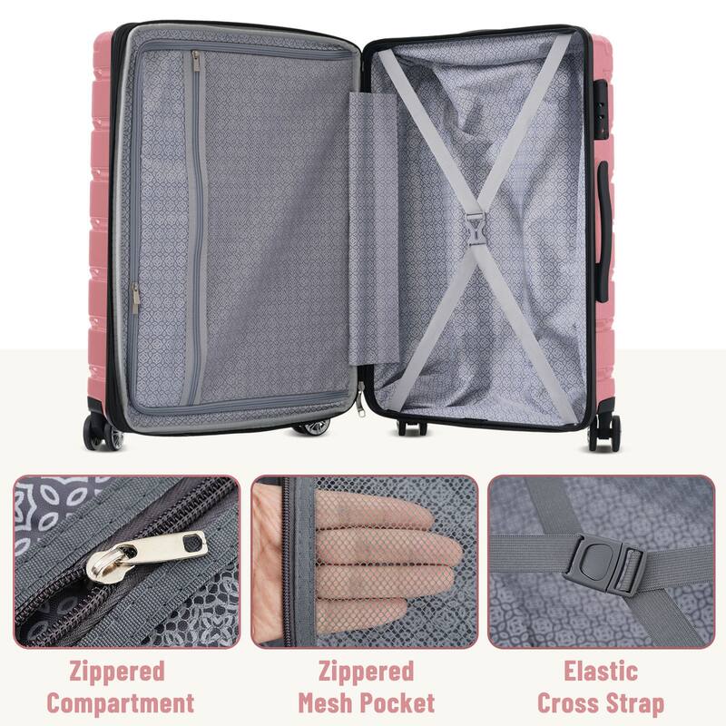 Luggage Sets 3 Piece ABS Hardshell Lightweight Durable Suitcase with Spinner Wheels, for Travel Men Women