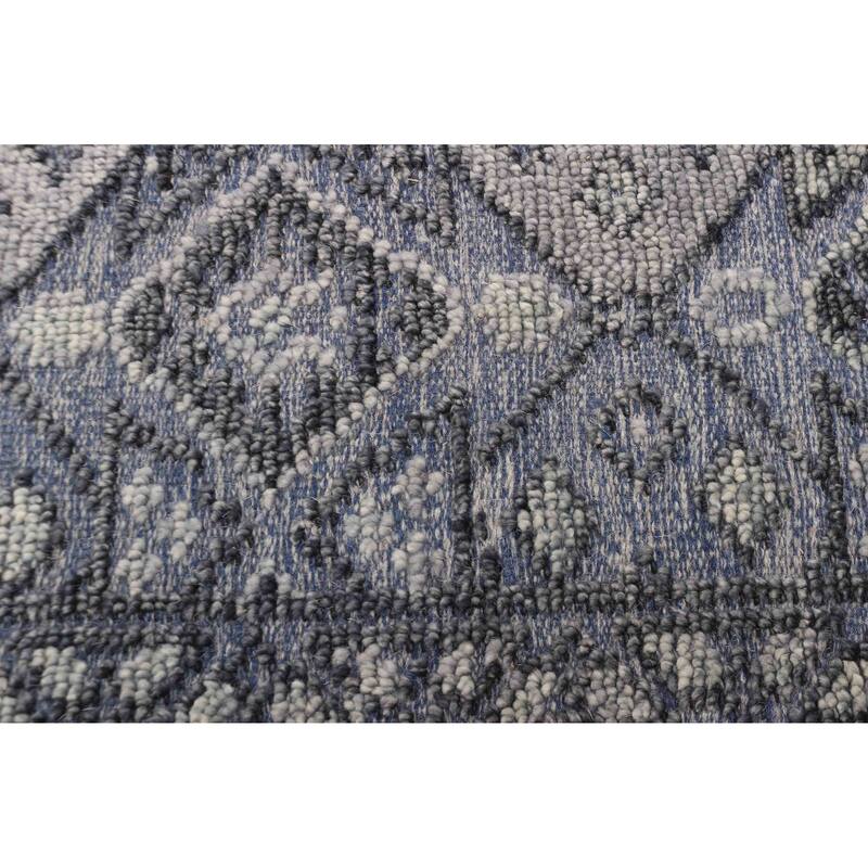 ECARPETGALLERY Hand-knotted Tangier Slate Blue Wool Rug - 5'4 x 7'6