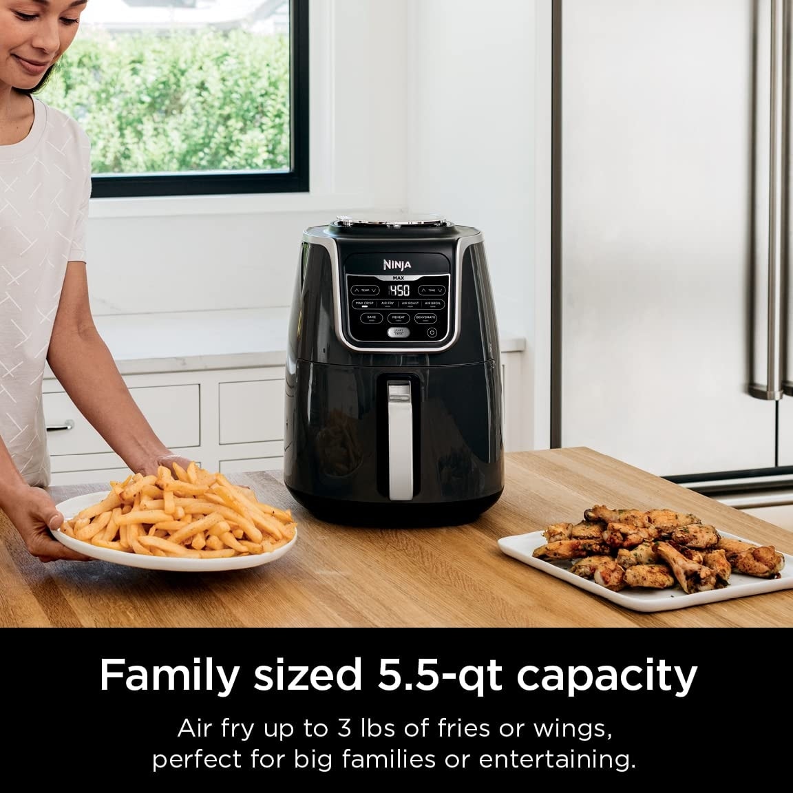 AF161 Max XL Air Fryer that Cooks Crisps Roasts Bakes Reheats and Dehydrates with 5.5 Quart Capacity Grey