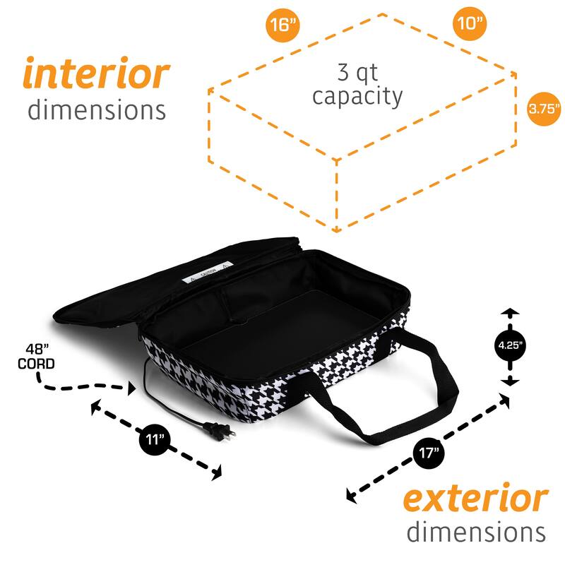 HOTLOGIC Portable Casserole Max Oven, Houndstooth