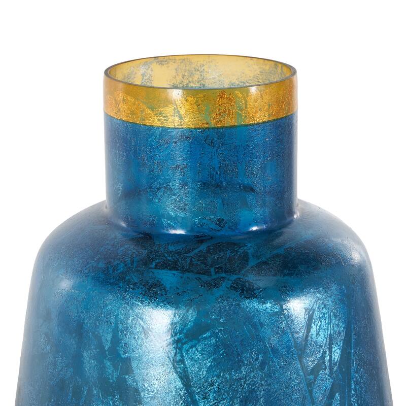 Glass Handmade Decorative Vase - Blue or Black - Roche River Decor