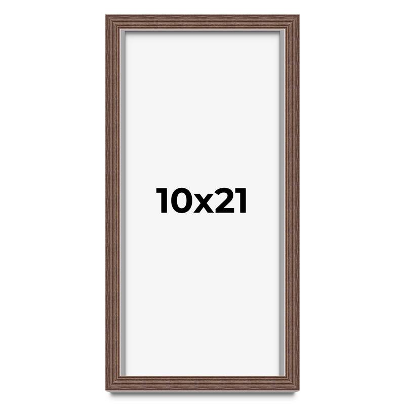 10x21 Shadow Box Frame Brown | 1.125 inches Deep Real Wood Rustic