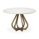 preview thumbnail 2 of 10, Laurent White Marble Top w/Gold Metal Base Dining Table - Off White