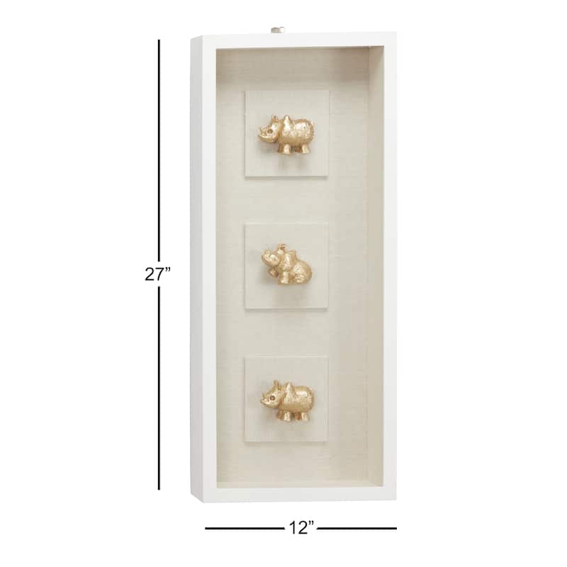 Rhino Shadow Box - Gold - Roche River Decor