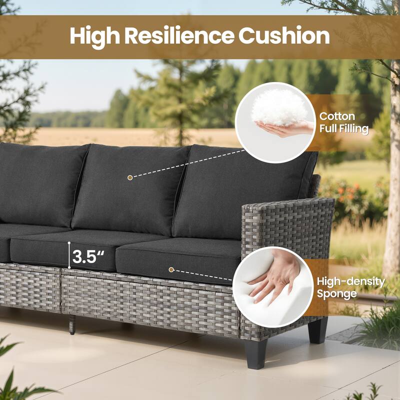 XIZZI 6-Piece Patio Furniture Conversation Set with Swivel Chairs