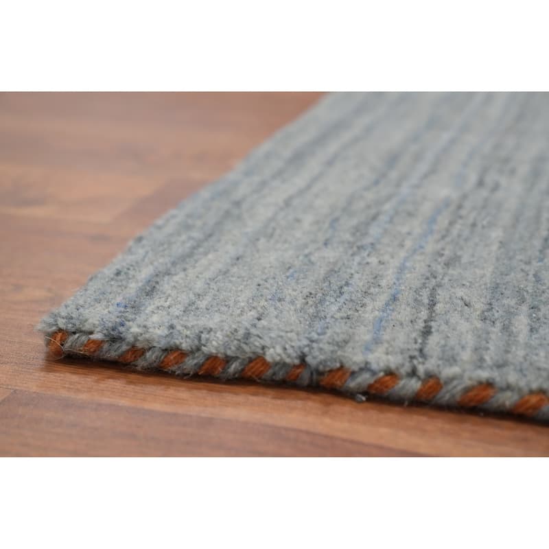 Hand Knotted Oriental 100% Wool Carpet Tribal Animal Pictorial Greys & Charcoal Gabbeh Area Rug - 9' 1'' X 9' 0''