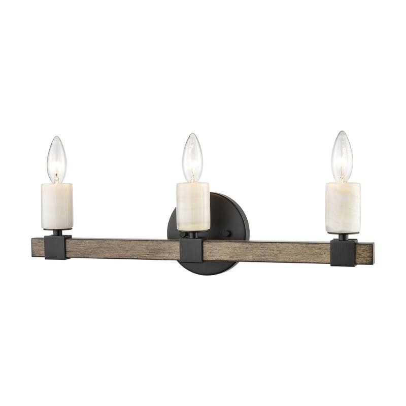 Stone Manor 12-inch Wide 2-Light Vanity Light in Matte Black - 21
