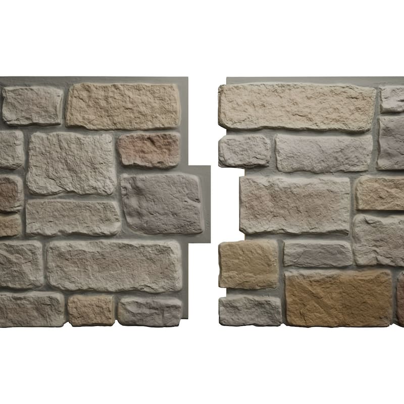 EverStone Cobblestone Faux Stone Panel, 48"W x 23 3/4"H x 1 1/8"D
