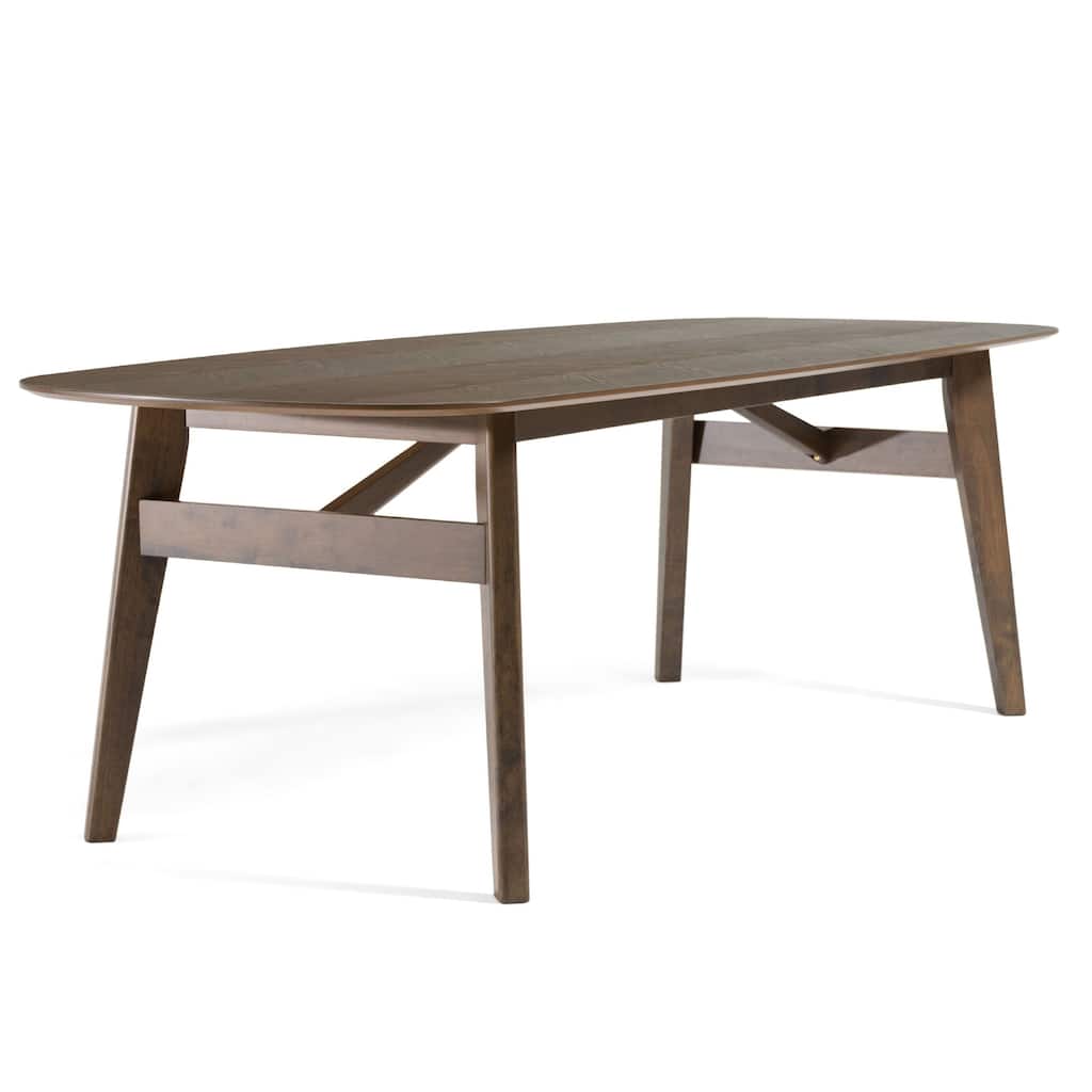 Cid Estele Dining Table, Wenge Brown Solid Wood, Rectangular 95 Inch - Night Wenge Brown