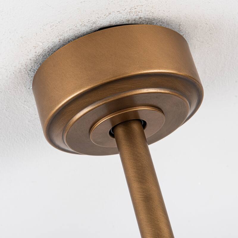 65" Aged Brass 8-Blade Windmill Ceiling Fan with Light and Remote