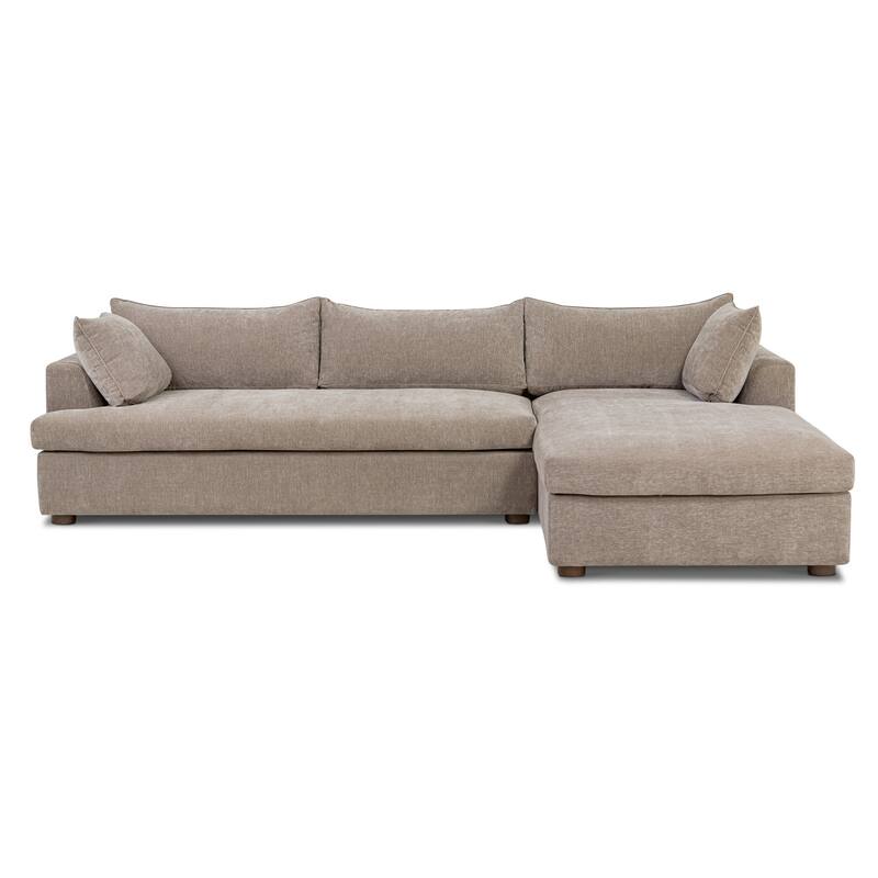 Poly & Bark Milo Sectional with Storage in Taupe Brown